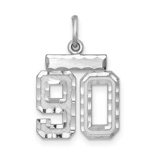 Sterling Silver, Varsity Collection, Small D/C Pendant, Number 90